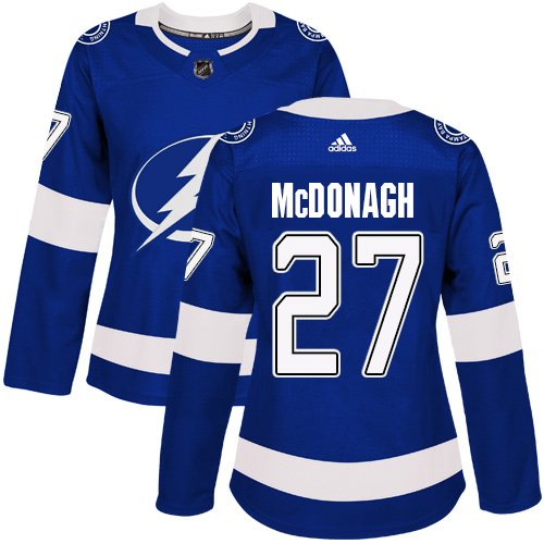 Adidas Tampa Bay Lightning #27 Ryan McDonagh Blue Home Authentic Women Stitched NHL Jersey